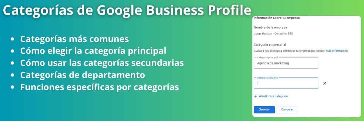 Categorías de Google Business Profile