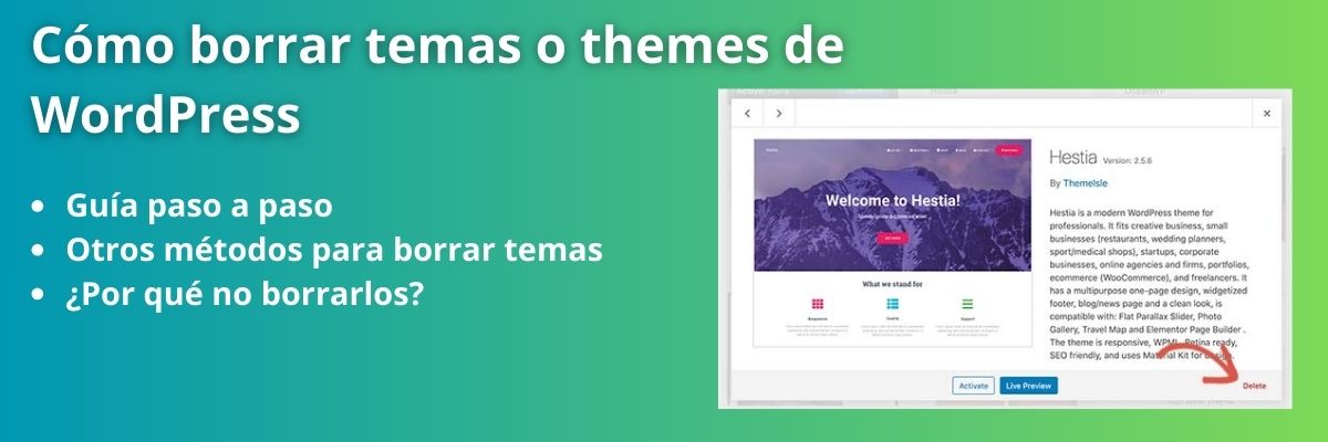Cómo borrar temas o themes de wordpress